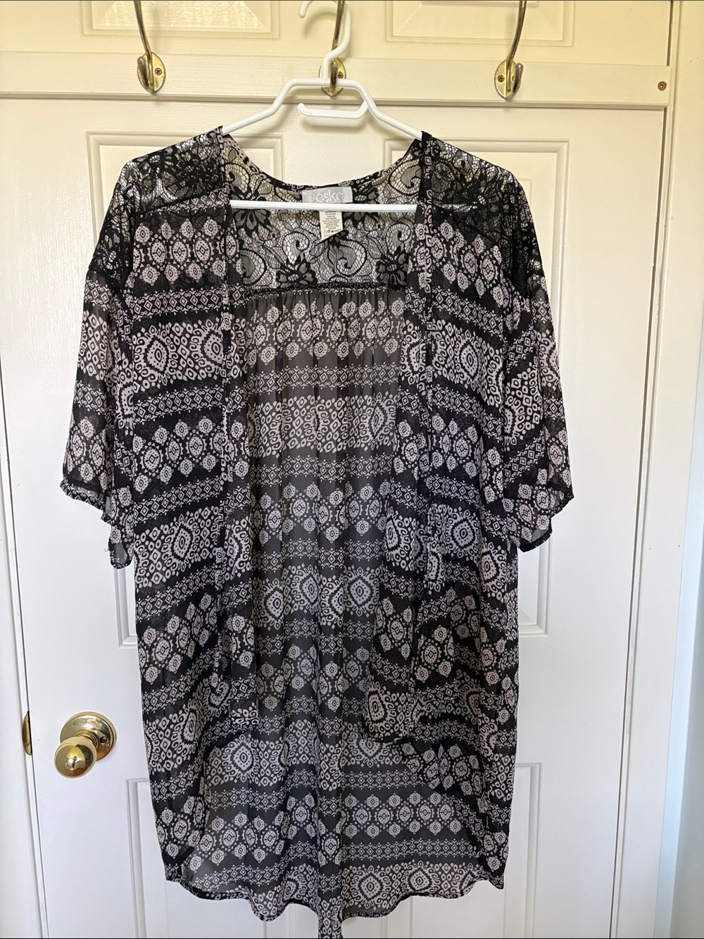 Toska Black and White Sheer Printed Tunic